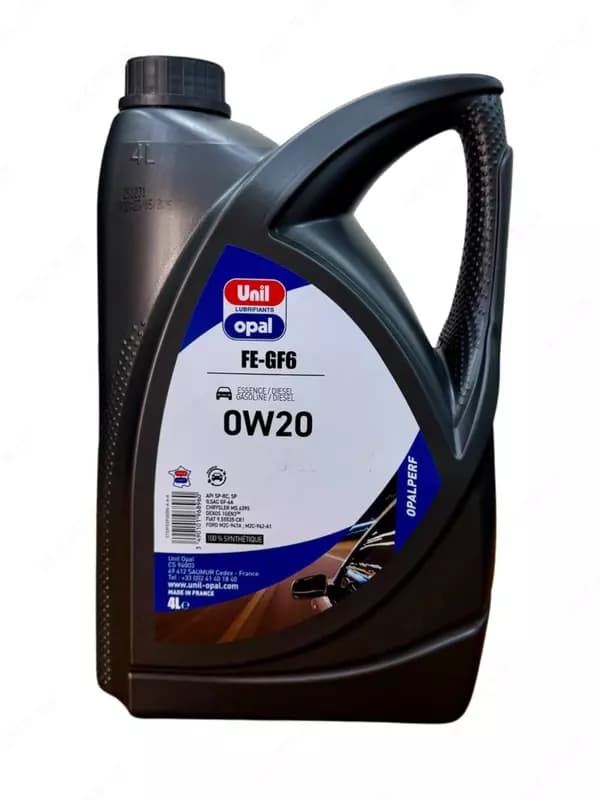 Моторное масло Unil Opal 0W20 FE-GF6 — премиальное синтетическое масло, Франция 4 Л — 2