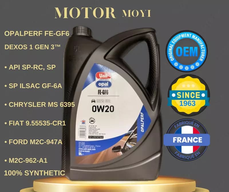 Моторное масло Unil Opal 0W20 FE-GF6 — премиальное синтетическое масло, Франция 5 Л — 1