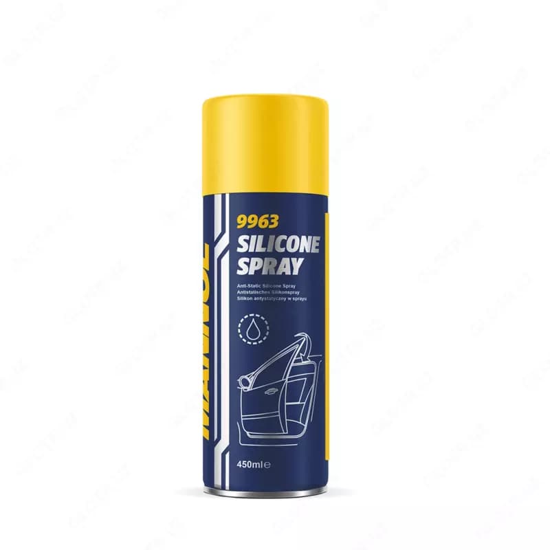 Mannol 9963 Silikone Spray 0,450 л — высококачественный силиконовый спрей для легкого нанесения и защиты различных поверхностей. — 1