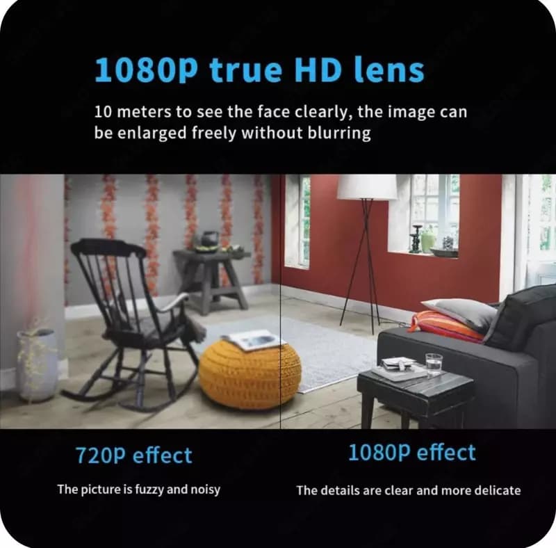 Беспроводная мини-камера видеонаблюдения, Wi-Fi, 1080P — 4