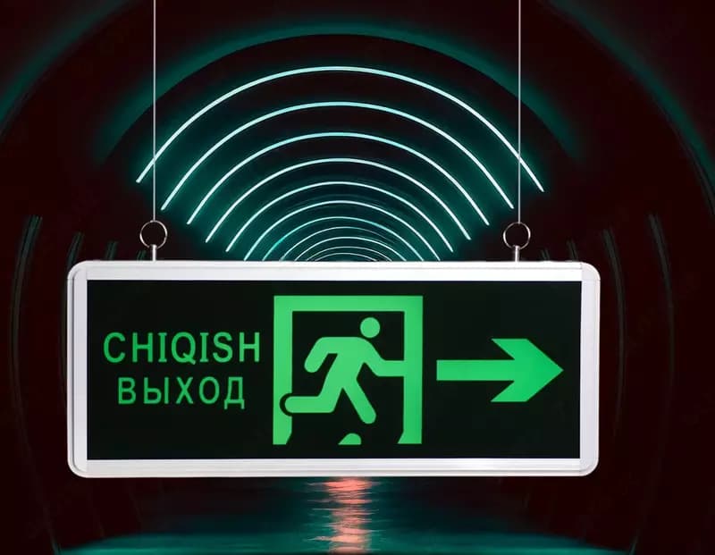 Аварийное светодиодное табло (Выход - Сhiqish направо) ”Dusel” EX6, 3W, IP20 (Зеленое) — 1