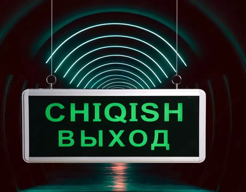 Аварийное светодиодное табло (Выход-Chiqish) ”Dusel” EX5, 3W, IP20 (Зеленое) — 1