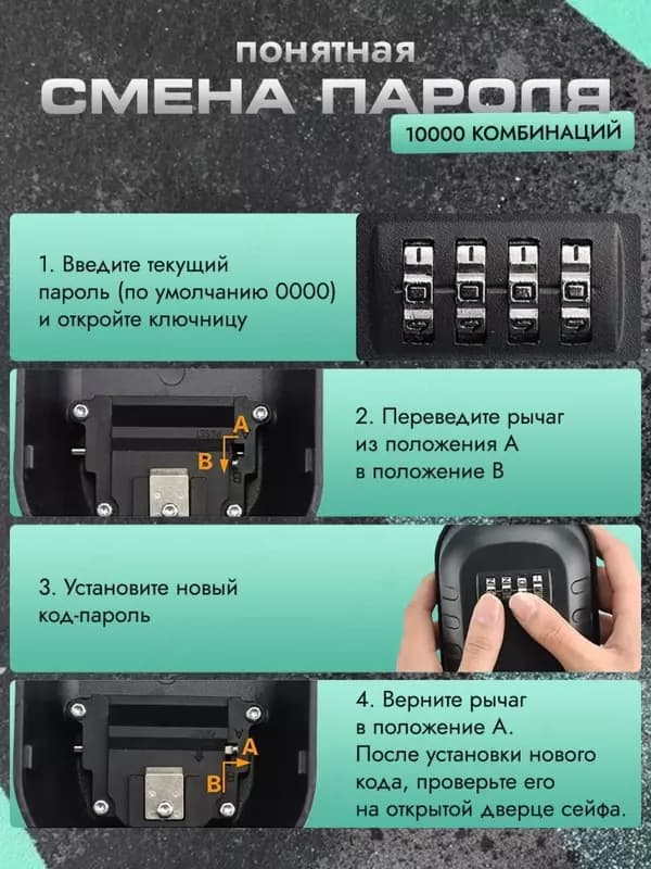 Подвесной, кодовый сейф для ключей — 2