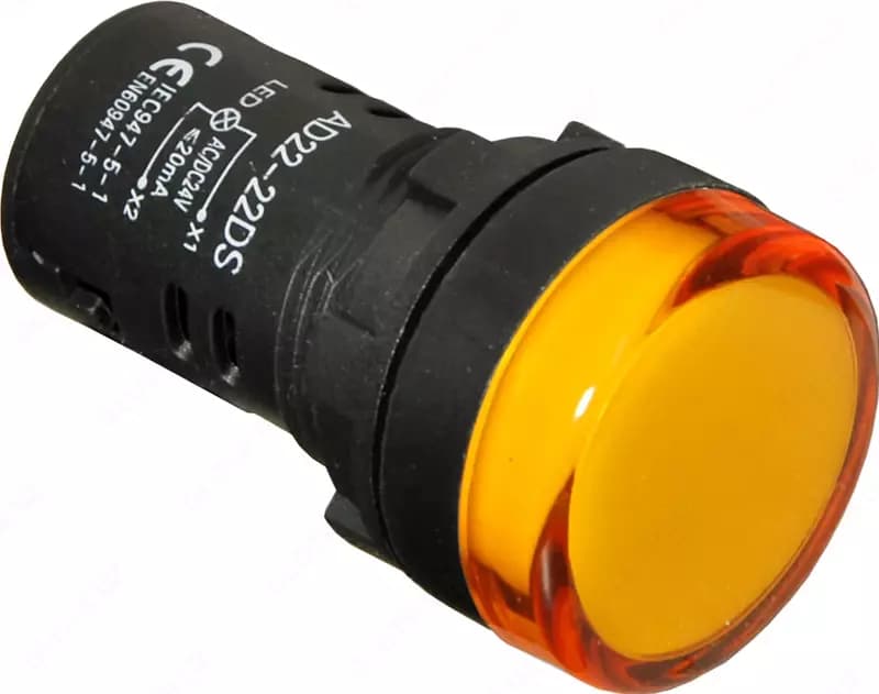 Светодиодный сигнальный индикатор AD22‑22DS/B, 220 VAC (Арт. - 1310695) Желтый — 2