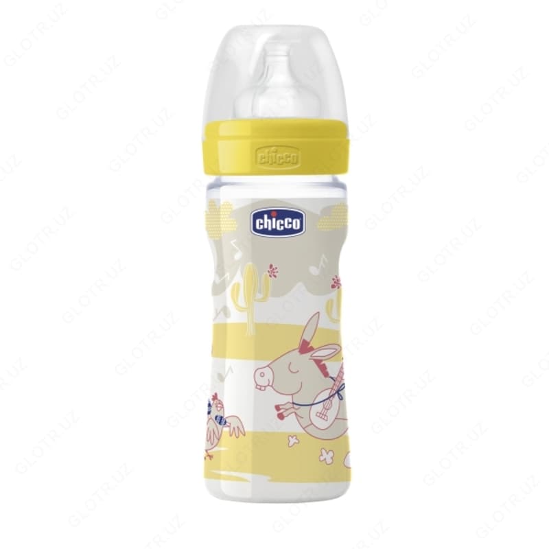 Бутылочка для кормления 250 мл Chicco пластиковая Well-being Physio Color — 1