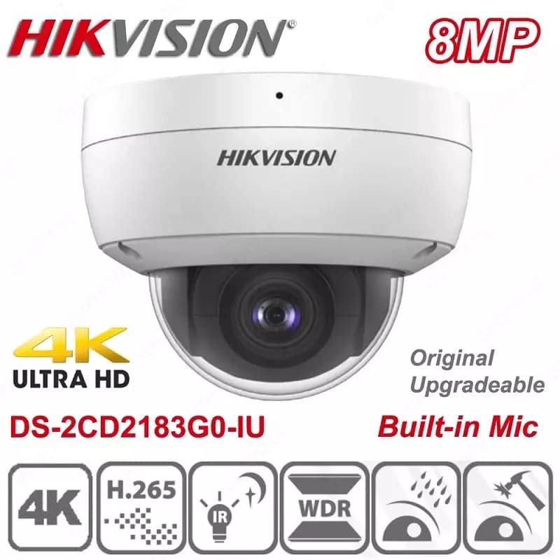 Купольная IP видеокамера HIKVISION DS-2CD2183G0-IU (4K) — 2