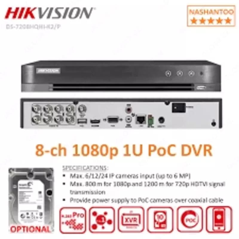 Видеорегистратор DS-7208HQHI-K2 — 3