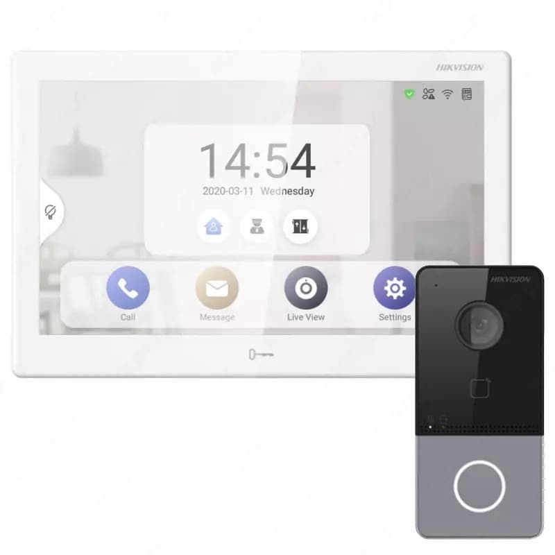 IP-видеодомофон 10.1” Android c Wi-Fi ”HIKVISION DS-KH9510-WTE1 + DS-KV6103-PE1” — 1