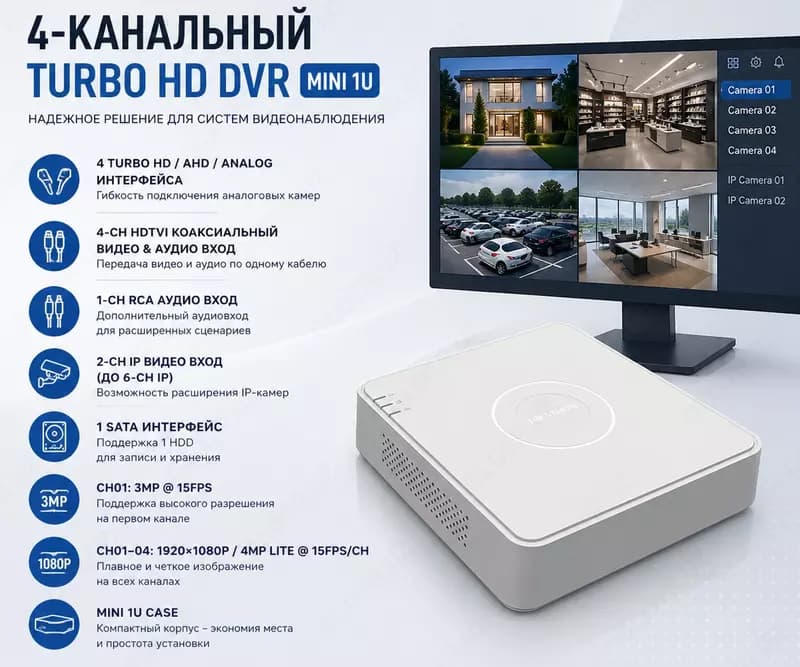 Видеорегистратор DS-7104HQHI-K1(STD)(C)(S)/RUS — 1