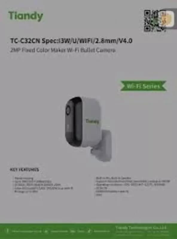 Уличная цилиндрическая Wi-Fi-камера Tiandy TC-C32CN Spec:I3W/U/WIFI/2.8mm/V4.0 ColorMaker — 2
