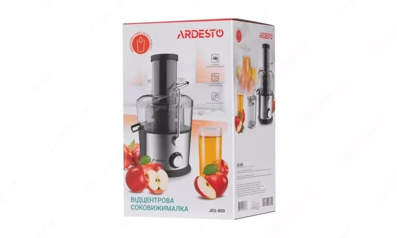 Соковыжималка центробежная Ardesto centrifugal juicer, 1100W, bowl-1L, plastic/iron, silver-black,JEG-800 — 4