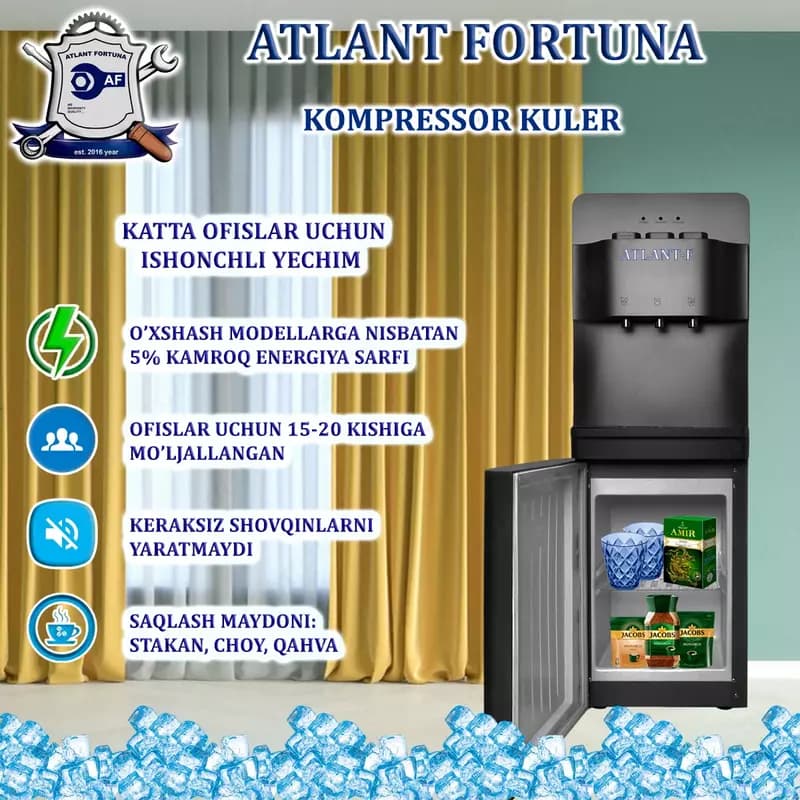 Кулер для воды ATLANT-F модель YLR-LW-2-5-97АLB , чёрный — 4