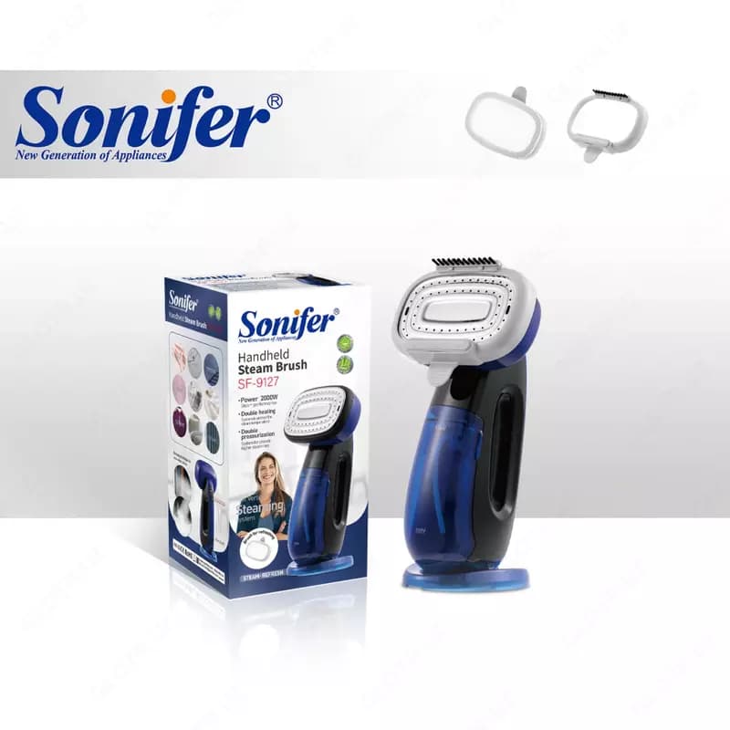 Бытовой отпариватель-щетка одежды (ручной) ”Sonifer” SF-9127, 2000W, 3 режима, 300 мл (Китай) Синий/черный — 3