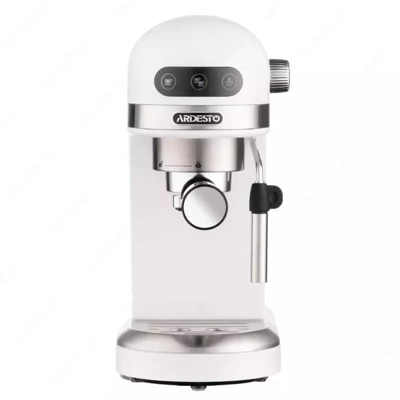 Кофеварка Ardesto рожковая YCM-E1500, 1,4л, молотый, ручной капуч, подогрев чашек, белый — 1