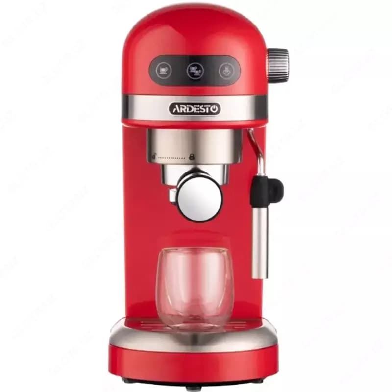 Кофеварка Ardesto рожковая YCM-E1501, 1,4л, молотый, ручной капуч, подогрев чашек, красный — 2
