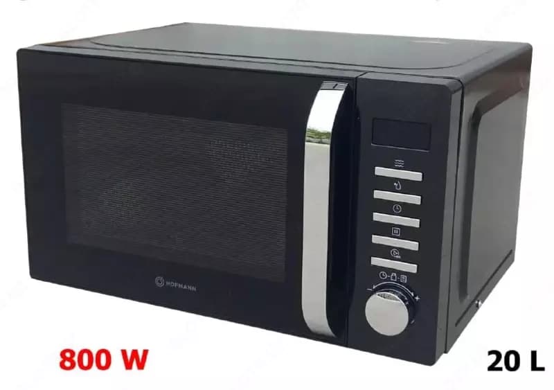 Микроволновая печь ”Hofmann” MW820DHSBK/HF (Черная/Серебристая) 20 л — 2