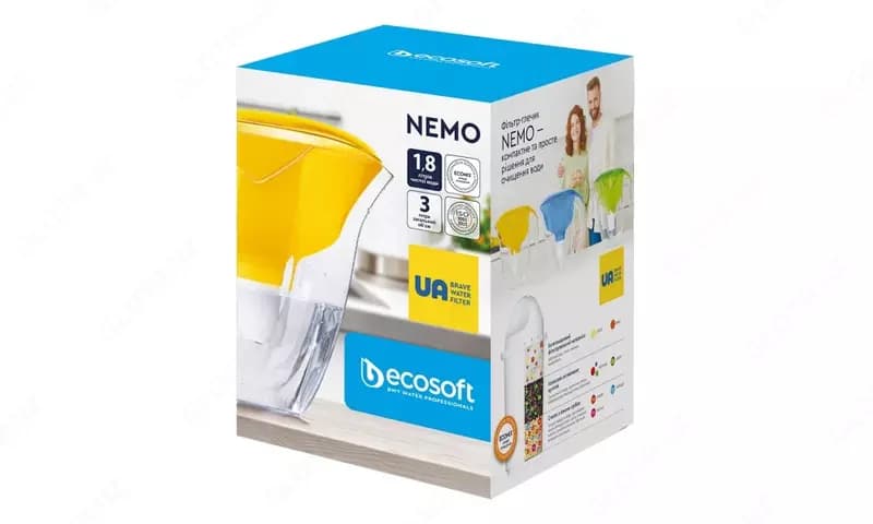 Фильтр-кувшин Ecosoft НЕМО 3 л (1.8 л очищенной воды), желтый — 2