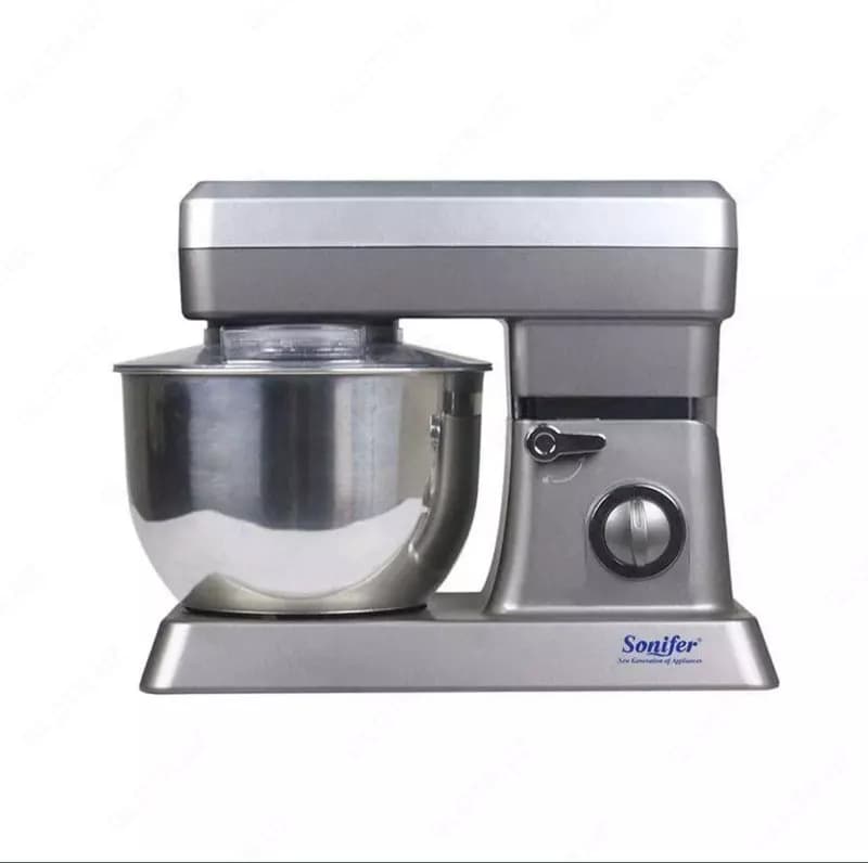 Планетарный миксер ”Sonifer” SF-8066, 3 насадки, 1500W, 8 л (Серебристый) — 1