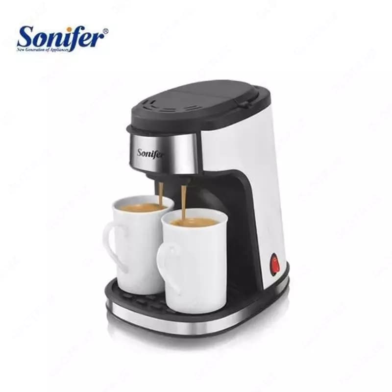 Автоматическая кофемашина (капельная) ”SONIFER” SF-3540, 1350Вт, 240 мл (Китай) Металлик/черная — 1