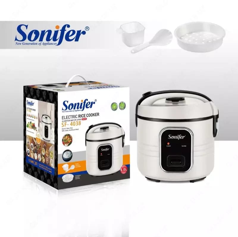 Мультиварка ”SONIFER” SF-4038, 900W, объем 6 л (Белый/черный) — 1