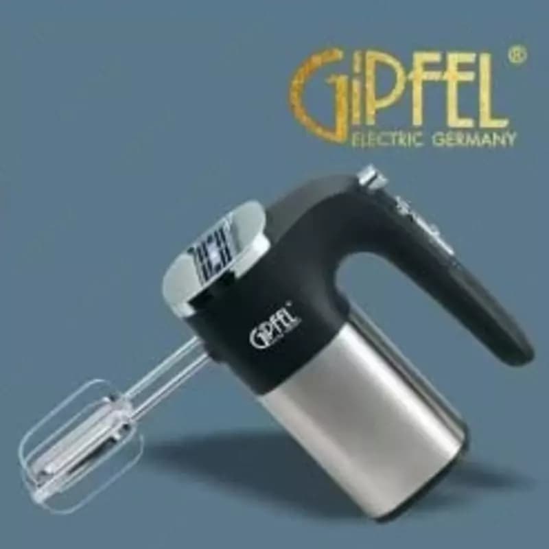 Ручной миксер 3 в 1 ”Gipfel” GF-1656, 600Вт, 5 режимов, 4 насадки (Германия) Металлик/черный — 2
