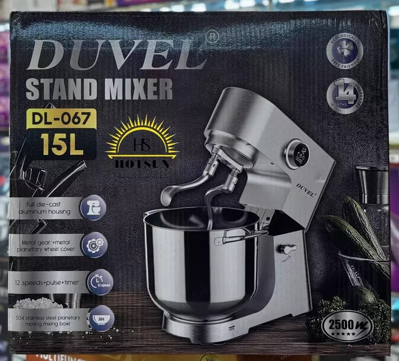 Планетарный миксер ”DUVEL” DL-067, 2500W, 15 л, 12 режимов, таймер (Германия) — 2