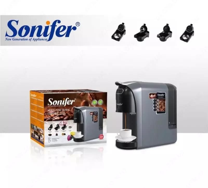 Кофеварка 4 в 1 (капсульная) ”SONIFER” SF-3579, 400W (Черная/серебристая) — 1