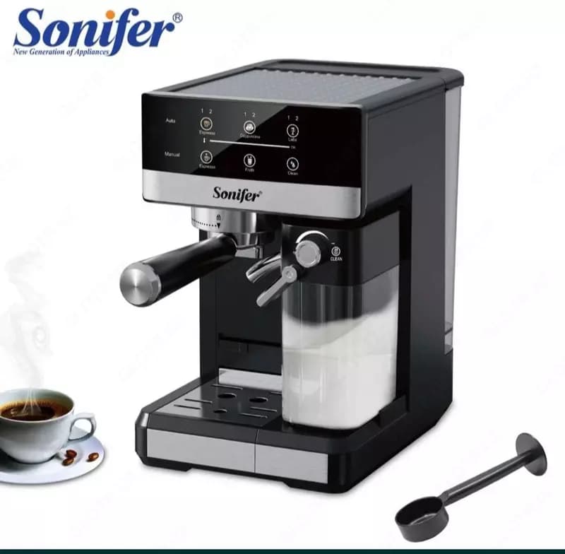 Кофемашина ”SONIFER” SF-3575 , 1350 W (Стальной/черный) — 2