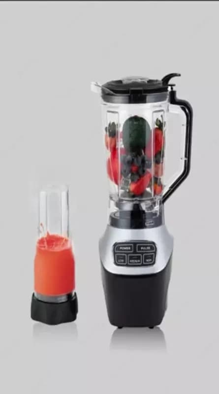 Бытовой высокоскоростной блендер 2 в 1 (стационарный) ”DUVEL” DL-021, 1500W, 1.8 л/700 мл., 3 скорости (Германия) — 1