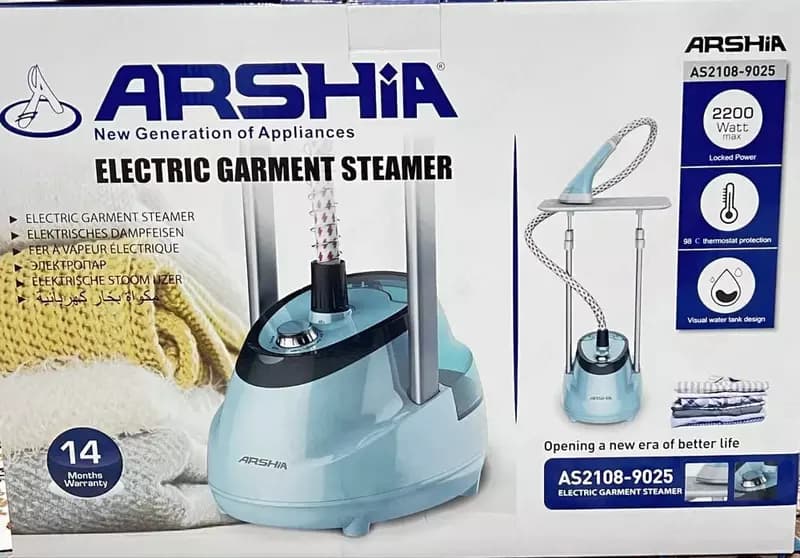 Бытовой отпариватель одежды (мини доска) ”Arshia” AS2108-9025, 2200W, 10 режимов, 1.6 л. (Китай) Черный/Голубой — 3
