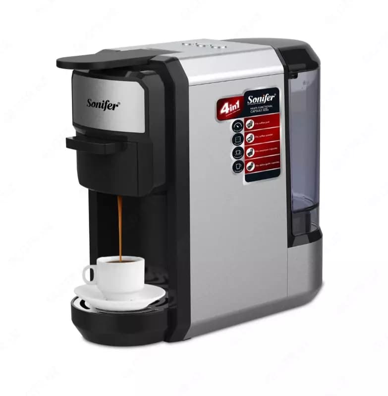 Кофеварка 4 в 1 (капсульная) ”SONIFER” SF-3580, 1450W (Черная/серебристая) — 2