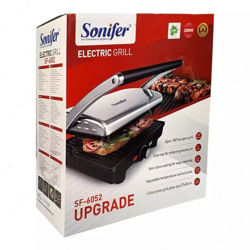 Тостер - гриль ”SONIFER” SF-6052, 2000W (Стальной/черный) — 3