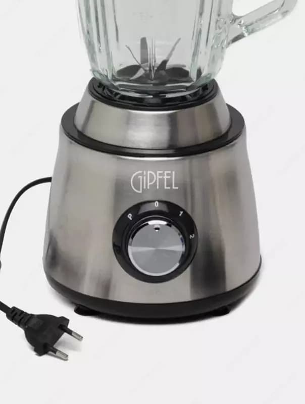 Бытовой блендер 2 в 1 ”Gipfel” GF-5036, 400Вт, 1.8 л. (Германия) Металлик/черный — 2
