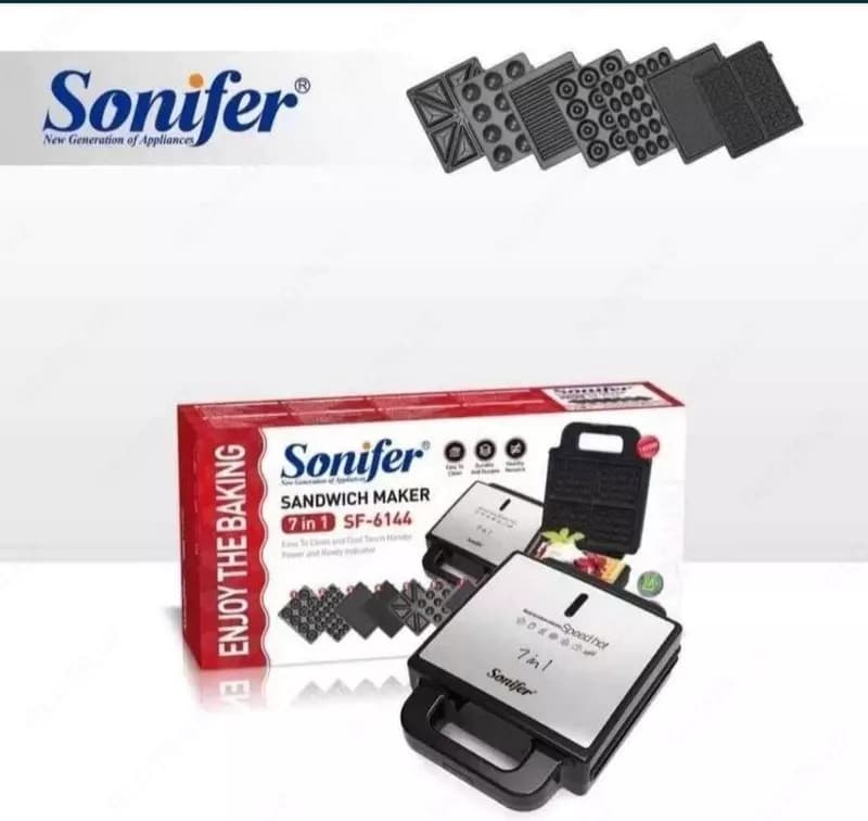 Вафельница 7 в 1 ”SONIFER” SF 6144, 1400W (Стальной/черный) — 1