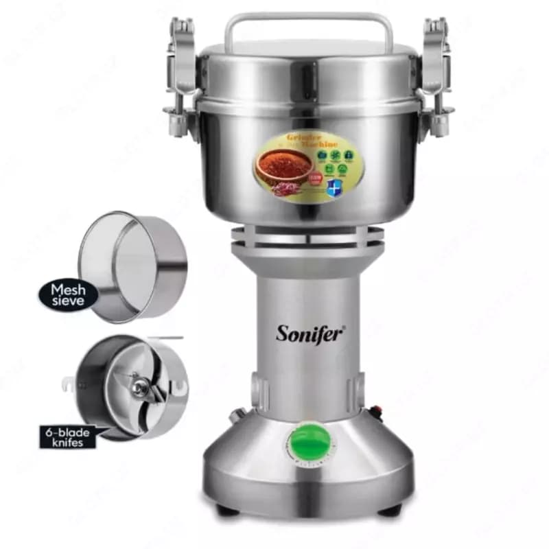 Кофемолка 2 в 1 ”Sonifer” SF-3578, 1800Вт, 2 емкости (Китай) Металлик — 1