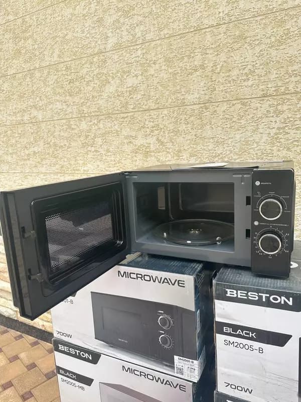 Микроволновая печь ”BESTON” SM2005-В, 700W, 20 л (Черная/серебристая) — 2