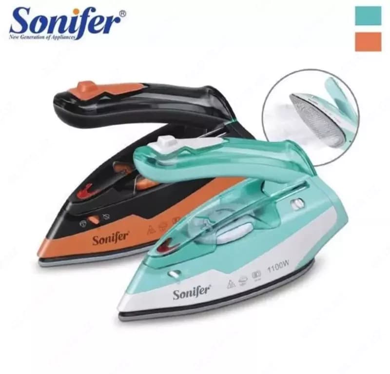Паровой утюг (дорожный) ”Sonifer” SF-9054, 1100Вт, 150 г/мин, керамическая подошва (Китай) Ассортимент — 1