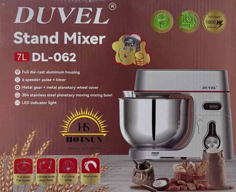 Планетарный миксер ”DUVEL” DL-062, 1800W, 7 л, 6 режимов, таймер (Германия) — 1