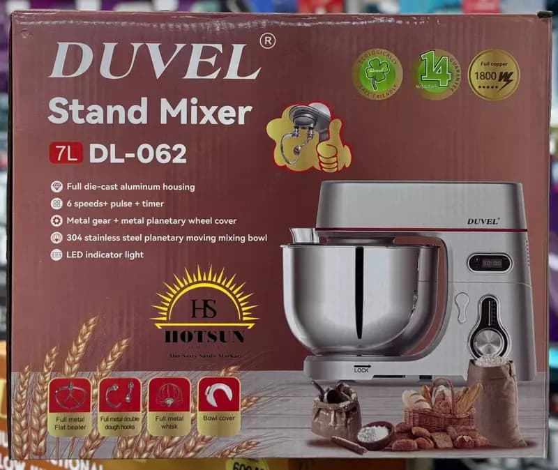 Планетарный миксер ”DUVEL” DL-062, 1800W, 7 л, 6 режимов, таймер (Германия) — 2