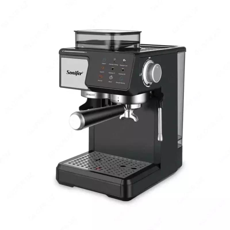Автоматическая кофеварка с кофемолкой 2 в 1 ”Sonifer” SF-3589, 1350Вт, 1.8 л (Китай) Металлик/черная — 1
