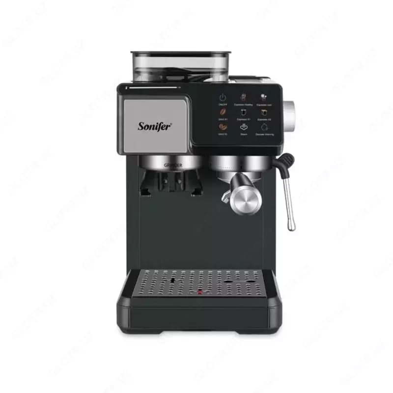 Автоматическая кофеварка с кофемолкой 2 в 1 ”Sonifer” SF-3589, 1350Вт, 1.8 л (Китай) Металлик/черная — 2