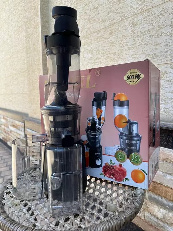 Соковыжималка (шнековая) ”DUVEL” DL-7008C, 600W, 1.5/0.5 л (Металлик/чёрный) — 2