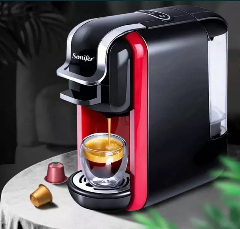 Кофемашина 3 в 1 (капсульная) ”SONIFER” SF-3547, 1450W (Черная/красная) — 5