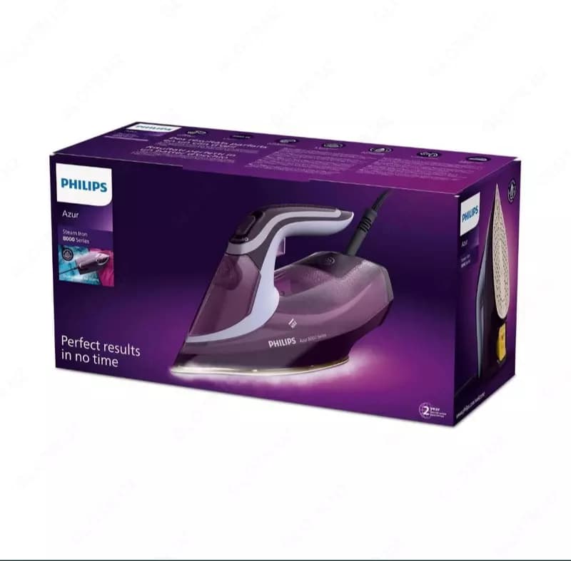 Бытовой паровой утюг ”PHILIPS” DST8021, 3000 W (Фиолетовый/золотистый) — 3
