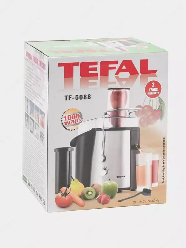 Бытовая соковыжималка (центробежная) ”Tefal” TF-5088, 1000Вт, 1/1.5 л. (Франция) Металлик/Черная — 4
