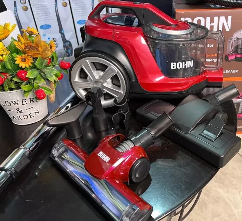 Бытовой пылесос ( inverter) ”BOHN” Performer BS-501, 2500Вт, контейнер 3 л., 7 насадок (Розовый/черный) — 4