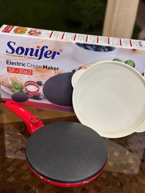 Электрическая блинница ”Sonifer” SF-3062, 800Вт, d 24 см (Китай) Красная — 2