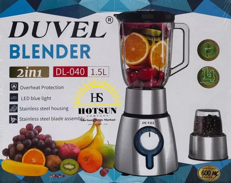 Бытовой блендер (стационарный) 2 в 1 ”DUVEL” DL-040, 600W, 1.5 л., 2 режима (Германия) — 1