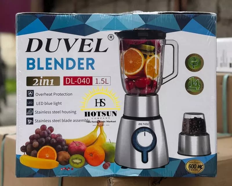 Бытовой блендер (стационарный) 2 в 1 ”DUVEL” DL-040, 600W, 1.5 л., 2 режима (Германия) — 2