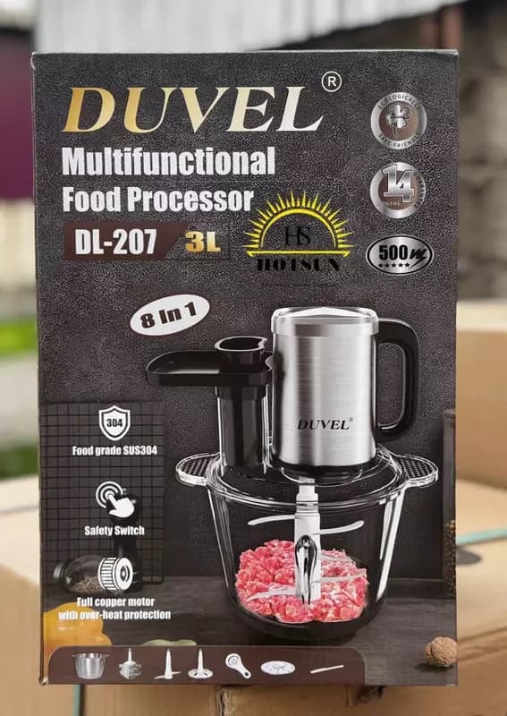 Многофункциональный кухонный чоппер (измельчитель) 8 в 1 ”DUVEL” DL-207, 500W, 3 л. (Германия) — 2